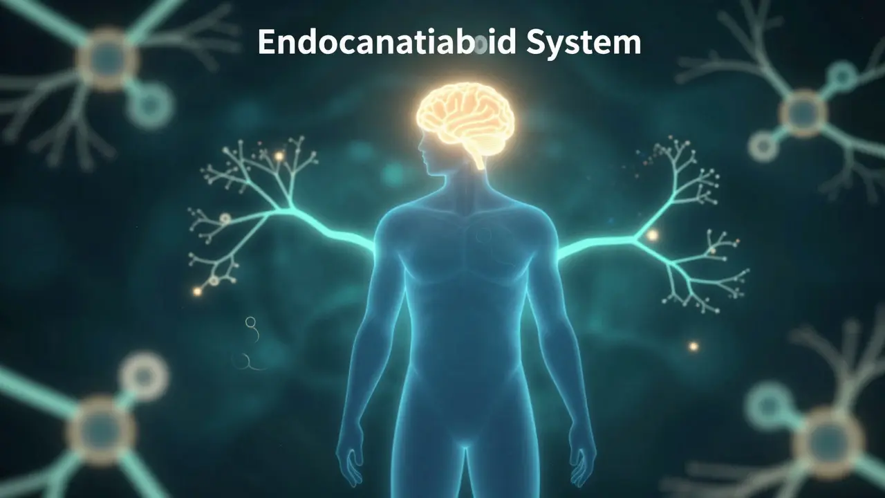 Abstrakte Darstellung des Endocannabinoid-Systems