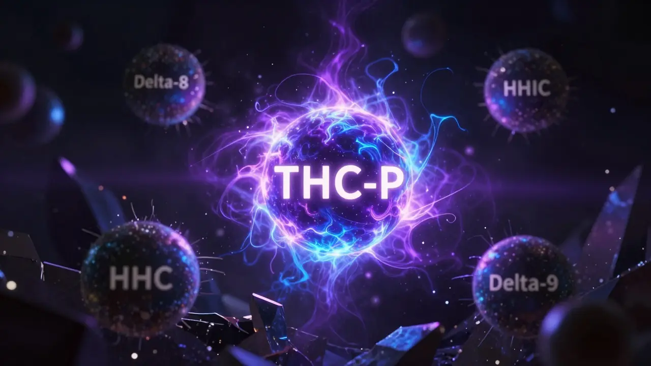 Dramatische Visualisierung der extremen Potenz von THC-P