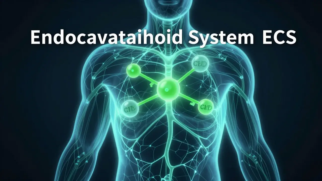 Illustration of CBD balancing the nervous system