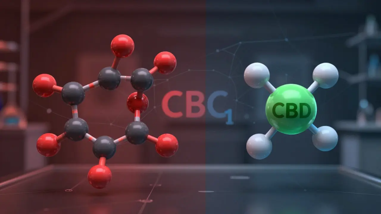 Vergleich der molekularen Wirkung von THC und CBD auf Rezeptoren