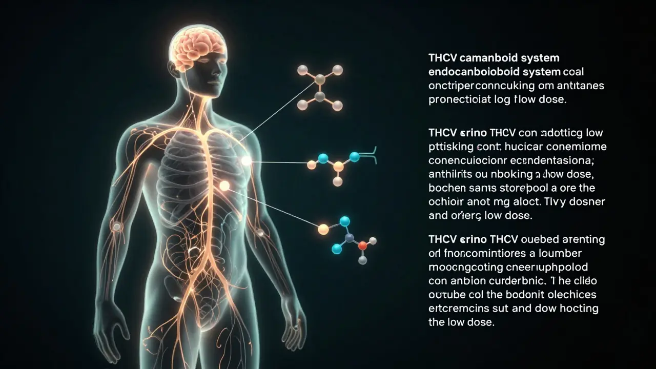 Glowende Silhouette zeigt Endocannabinoid-System und Moleküle