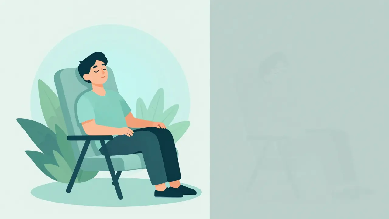 Illustration: Ruhige Entspannung und klarer Geist durch CBD statt Alkohol