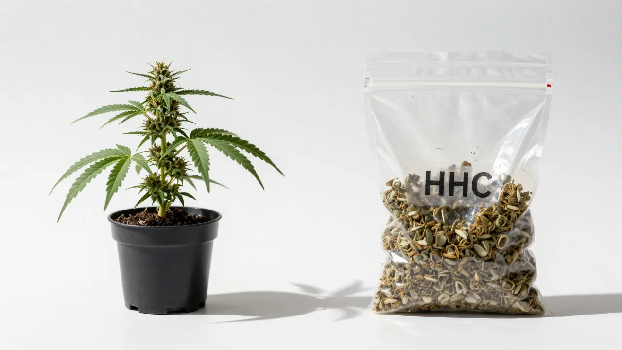 Vergleich zwischen legaler Eigenanbau-Pflanze und synthetischen HHC-Produkten