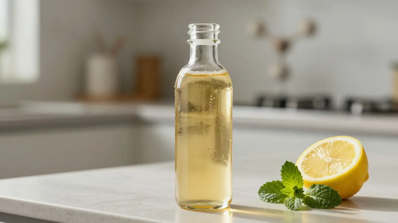 Cannabis-Getränk im Glas mit Zitrone
