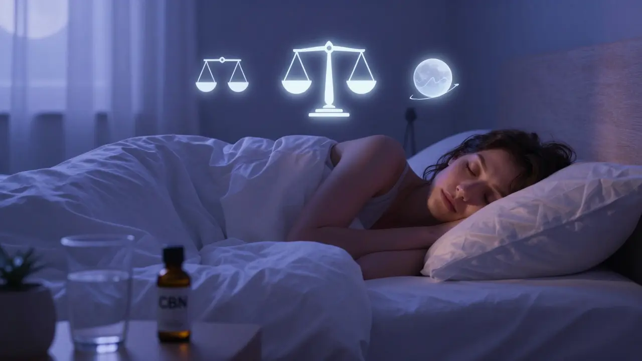 Schlafendes Paar bei Mondlicht, Symbol für hormonelle Balance